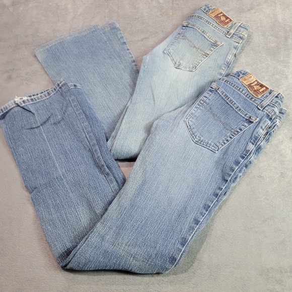 l.e.i. Denim - lei Jeans Womens Size 0 Blue Light Wash Flare Low Rise Y2K Bell Bottom Denim